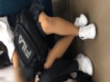 JKの電車対面のエロス