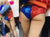 【4Kテーマパーク尻肉露出】エロ過ぎるコスプレの美尻素人ギャル追っかけ撮り
