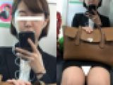 (電車対面）(顔出し)黒のベーシックなスーツをお召になった美人OLさん…きれいなパンストあんよ…無防備な▼ぞーんを観察してきまし