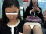 (電車対面）(顔出し)クールな感じの色白美人OLさんを…きれいなパンストあんよと無防備なお姿を超至近距離から観察してみました!!
