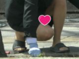 ☆抜き過ぎ注意☆【草取り開脚】～インテリメガネ熟女OL編