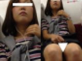(電車対面）(顔出し)スレンダーボディのセミロングの美人OLさんの…悩ましい表情を超近距離接写で観察してみました!!