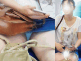 居眠り女子の荷物の向こう側　うっかりパンティ！電車対面