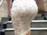 【美人美尻OL②】スレンダーエロ尻美女の白レースタイトスカート美尻に寝バックで肉棒を奥までぶち込む!【477】