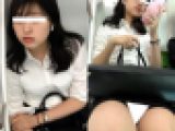(電車対面）(顔出し)深紅のルージュが映える…豊かな○っぱいのS級美人OLさんの…無防備なお姿を観察してみました!!