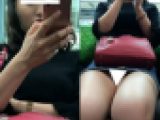 (電車対面）(顔出し)デニムの超ミニタイトで果敢に攻める女子大生さん…えっち過ぎる▼ぞーんをがっつり観察してきました!!