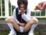 【野外露出】私立〇校テニス部J〇／歩道橋でローター痙攣イキ／通学路の公園で生ハメ中出し【個撮】