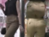 美＊パンティーライン通信＊美人OLテーパードパンツPライン追跡編