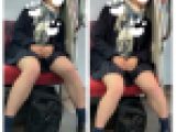 うたた寝するJK風制服S級美女の対面エロ過ぎるミニスカ生脚中編105