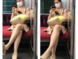 脚を組む美人お姉さんの対面エロすぎるパンスト美脚238