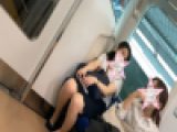 【電車対面】OLの足を凝視