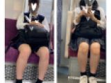 2名のJK風制服美女の対面エロ過ぎるミニスカ生脚130