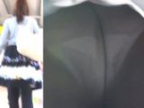 パンチラ盗撮 OLさん 黒タイツの中は白パンツ