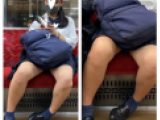 JK風制服美女の対面エロ過ぎるミニスカ生脚142