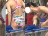競泳競泳水着のプールサイド Ver.2  4k画質