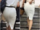 【2名・出勤する奥様のタイトスカート着衣尻】