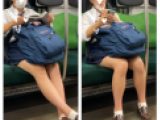 JK風制服S級美女の対面エロ過ぎるミニスカ生脚160