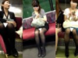 (電車対面）(顔出し）タイトスカートから…黒のパンストあんよをむき出しにして男の視線を挑発する…人妻OLさん観察記録詰合セット!