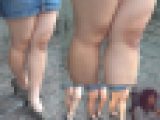 生脚シリーズ№5 超かわいいお顔、ミニスカ超美脚の生足！ムッチリ太ももJDを接写！前編