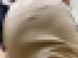 お姉さんの後ろ姿　１８９　OL　巨尻　階段上り　ベージュ　タイトスカート