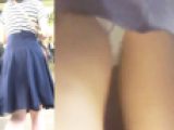 パンチラ盗撮 OLさん 白パンツを階段で激写