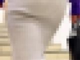お姉さんの後ろ姿　１９６　OL　巨尻　階段上り　グレー　タイトスカート