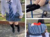 清楚系ニーハイ制服娘を尾行したんだけど無防備大胆な子だった