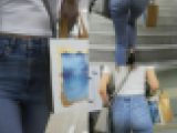 激カワ娘お尻の形がパーフェクトジーンズ尻のパイスラッシュ