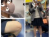 JK風S級制服美女の接近エロ過ぎるミニスカ生脚215