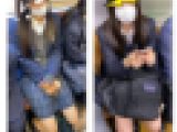 2名のJK風制服美女の真上からのエロ過ぎるミニスカ生脚218