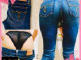 美尻☆ギャル系ジーンズ＆Tバック?激エロビクビク電マオナニー?