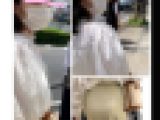 【女子大生のエロ尻】サテンスカートのエロ尻パンティーライン。むっちり大きいお尻で可愛いお顔がお目見え。【580】