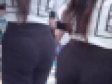 美＊パンティ－ライン通信＊黒パンに張り出る巨尻！！ギャル系お姉さん食い込みライン粘着追尾編