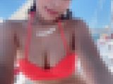 日焼けあとの残るGカップおっぱいがエロすぎる超お下品ハーフギャルちゃんは生チンポらぁ～い好きれす