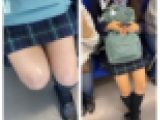 JK風制服美女の真上からのエロ過ぎるミニスカ生脚258