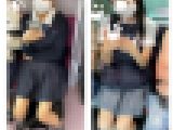 2名のJK風制服美女の真上からのエロ過ぎるミニスカ生脚259