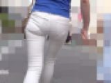 【FHD高画質】 最高の履きこなし　白パンママ