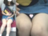 [4K動画][マスク顔出し]めちゃかわで彼氏が羨ましい、純白パ〇ツをデニミニからずっと見せてくれました[ドアップあり]電車からの