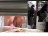 しゃがみ込んでM字開脚＆逆さ撮りされた女性のスカートの中の秘密part10