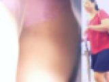 [★顔出し]パンチラ盗撮 OLさん ピンクパンツを階段で覗き見