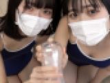 現役18才まりなちゃん＆ららちゃん！制服グラビアのつもりがスク水オナホでツインシュート！？【4K】
