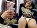 (電車対面）(顔出し)きゅっと引締まったパンストあんよをむき出しにして…▼ぞーんを悩ましく見せちゃう美人OLお姉さんを観察してみ
