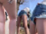 淫乱パンツ丸見え…ハイレグショーパンのド淫乱JD