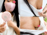 【扇風機パンチラ】肉感たっぷり女子大生?最高の食い込みローアングル【胸チラ】