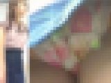 [★新作][★顔出し]パンチラ盗撮 かわいい女子大生 派手な花柄パンツに超接近