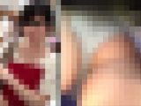 【顔出し】 パンチラ150　薄い水色の生パンティ