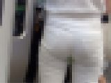 【FHD高画質】ハイウエスト白パンJD クロッチ付き