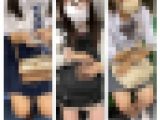 3名のJK風制服美女のエロ過ぎる真上からのミニスカ生脚428