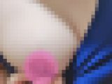 巨乳ブルータンクトップの乳房・乳首オナニーの自画撮り（乳揉み、乳首いじり）
