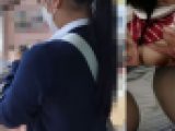 【中●線】真面目そうな巨乳J●を3人がかりで抱え込んで集団痴漢
